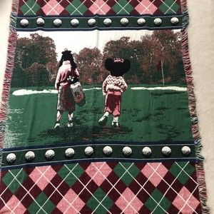Goofy and Mickey Golfer's Tapestry Throw